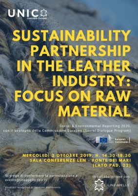 SEMINARIO SU SOSTENIBILITA DELLA MATERIA PRIMA SEMINARIO SU SOSTENIBILITA DELLA MATERIA PRIMA